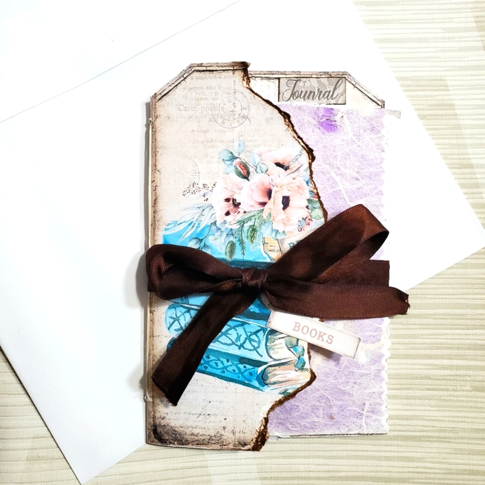 🙏 HAND CRAFTED Small journal notebook with envelope book theme